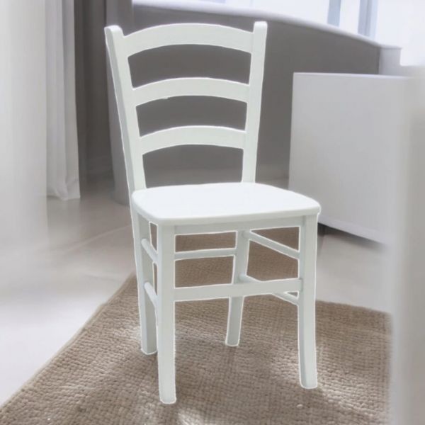 SEDIA BIANCA  IN LEGNO  SEDUTA  LEGNO COLORE BIANCO CUCINA  PRONTA CONSEGNA