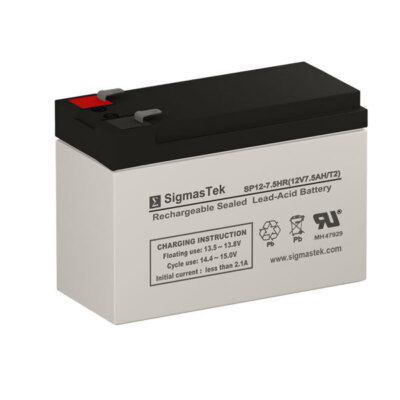 Replacement Battery APC ES BACK-UPS BE500C UPS by SigmasTek, 12V 7.5AmpH F2
