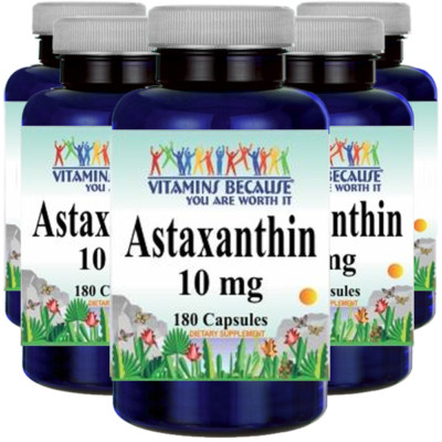 Астаксантин 10 мг 5х180 капсул (из Haematococcus Pluvial) от витаминов, потому что