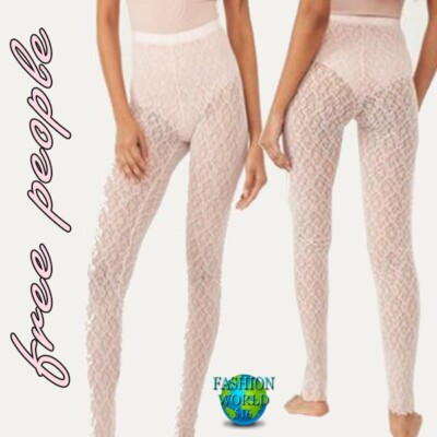 Free People Intimately Layered In Lace Leggings In Blush Size Medium NWT