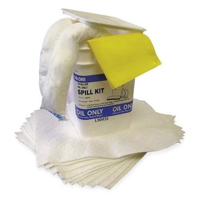 Spill Kit Universal Absorbent Bucket 5 Gal Oil Sorbent Pads Socks Cleanup White