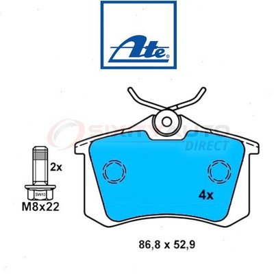 ATE Rear Disc Brake Pad Set for 2000-2002 Audi S4 - Braking Stopping Wheel kn