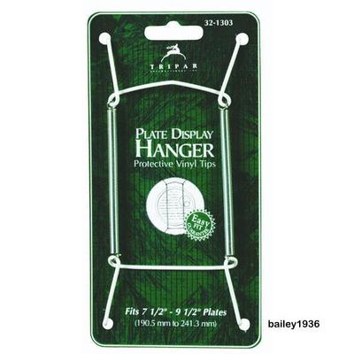 WHITE 7.5" - 9.5" Plate Hangers Wire DELUXE Display Easel Tripar 32-1303