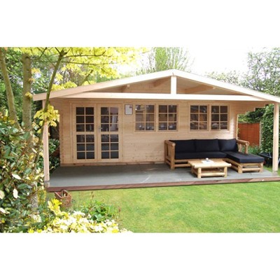 Gartenhaus Mit Schlafb 45 Mm Inkl Lieferung U Montage 4 X 6m 2 5 M