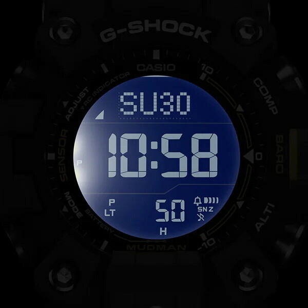 Pre-owned Casio G-shock Gw-9500-3jf Master Of Mudman Triple Sensor Khaki Men's Watch