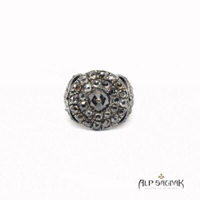 Alp Sagnak Ring 8K Gold 925 Silver Phoenix Georgian Diamond