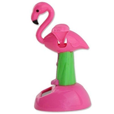 Solar Powered Dancing Pink Flamingo Bobble Head With Moving Wings