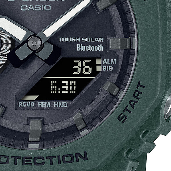 Pre-owned Casio G-shock Octagon Ga-b2100-3ajf Men's Watch Solar Bluetooth Green 2022