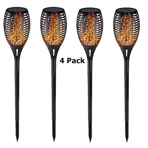 4 Pack Solar LED Outdoor Flickering Dancing Flame Torch Land