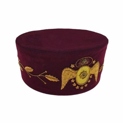 Masonic Regalia 95th Degree Memphis Misraim French Regulation Cap - Maroon