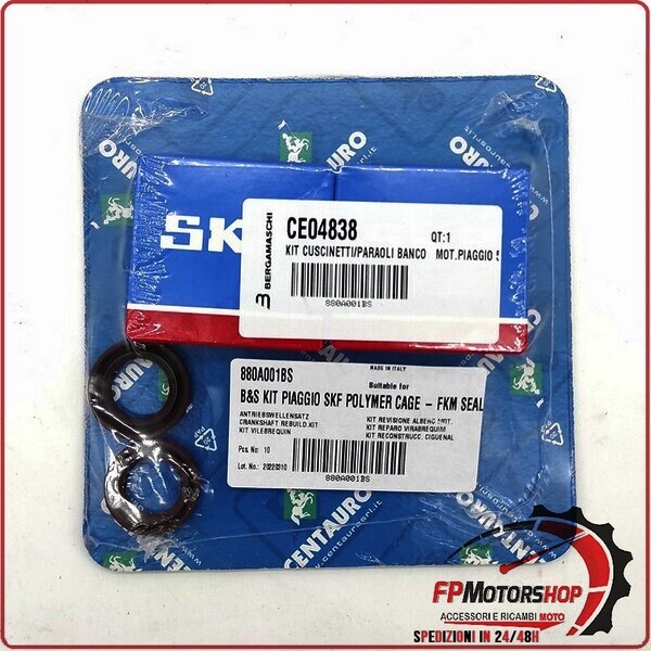 KIT CUSCINETTI PARAOLI BANCO PER PIAGGIO 50 2T CENTAURO 880A001BS MOTORI