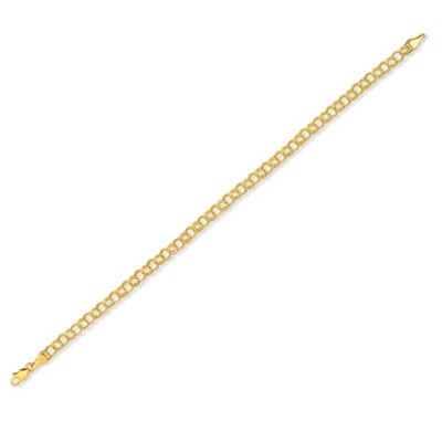 Pre-owned R C I 14k Yellow Gold Double Circle Link Charm Bracelet 1.6gr 7.25 Inch In No Stone