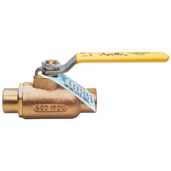 Apollo 1 Inch Bronze Ball Valve Sweat Inline 2 Way Standard Port 600 PSI
