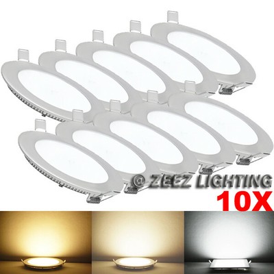 10X Warm White 9W 5" Round LED Recessed Ceiling Panel Down Lights Bulb Slim Lamp