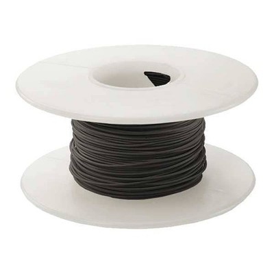 Wrapping Wire 24 AWG Black Kynar 100ft Spool Silver Plated Copper PVDF UL1422