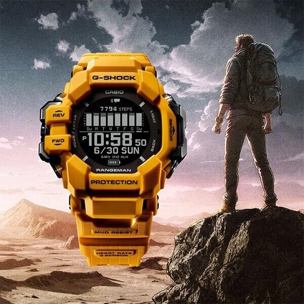 Pre-owned Casio G-shock Gpr-h1000-9jr Rangeman Master Of Bluetooth Gps Men Watch Yellow