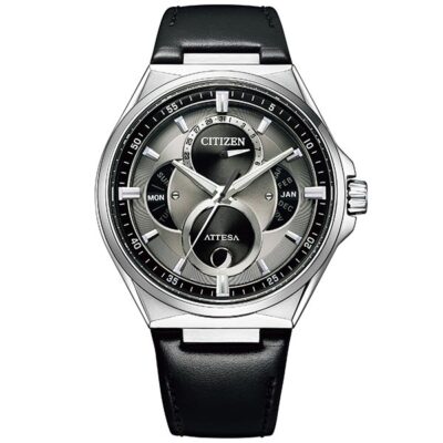 Pre-owned Citizen Attesa Eco-drive Bu0060-09h Silver Black Solar Men's Watch In Box