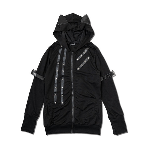 Goth Emo Harajuku-style black cat ear zip hoodie | eBay