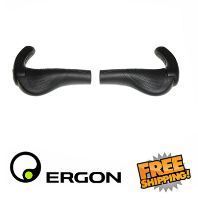 Ergon GP3(GP30) Bike Handlebar Grips MTB Hybrid 3-Finger Bar Ends -Full Black