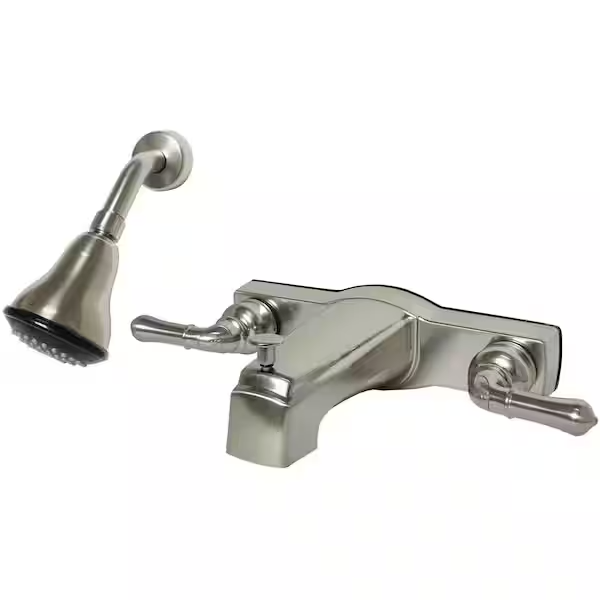 AquaSource Brushed Nickel 2-Handle Tub and Shower Faucet Item# 357058 UPC 86348