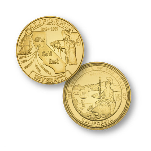 CALIFORNIA GOLD DISCOVERY DIVERSITY SUTTERS MILL CHALLENGE COIN