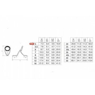 8998 Fuji T-KLSG Size 10H Rod Guide Titanium Frame SIC x 1 piece