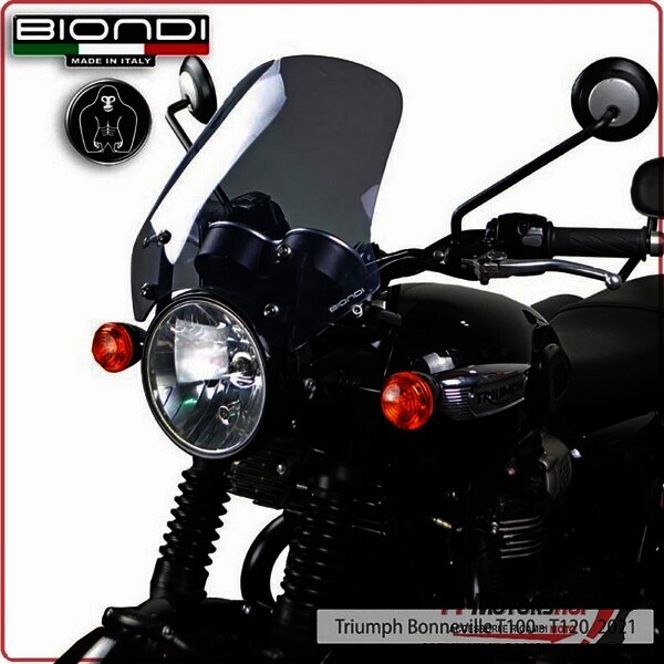CUPOLINO PARABREZZA MOTO PER TRIUMPH BONNEVILLE T100/T120 2021> FUME CHIARO