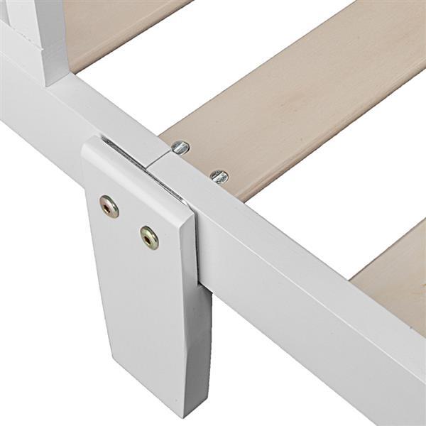 Toddler Bed Child-Safe Non-Toxic Guardrails Durable Wood in Gray, 135*75*62cm