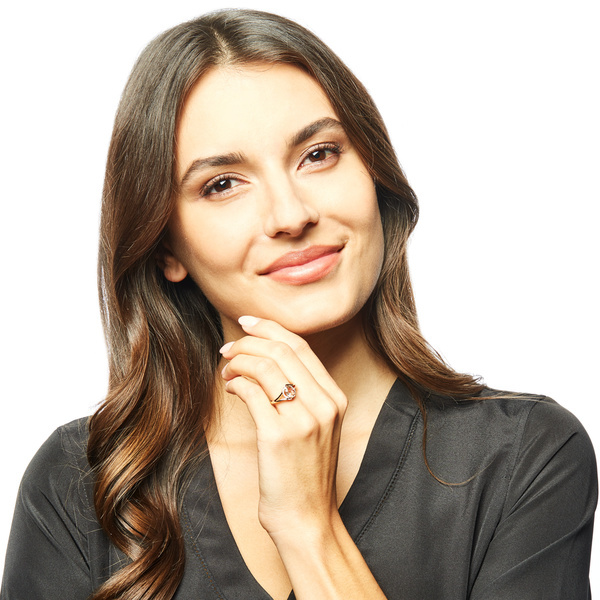 Pre-owned Tiffany & Co 10k Rose Gold Morganite And Diamond Ring In White