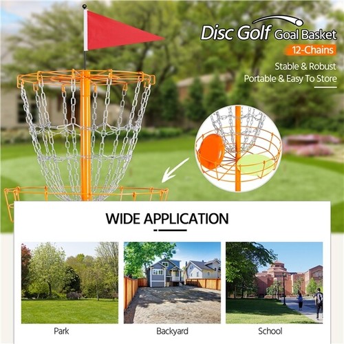 Portable Disc Golf Basket Flying Disc Golf Practice Basket Indoor/Outdoor Orange