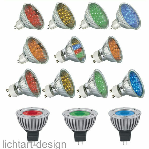 Paulmann LEDs in Bunt GU10 / GU5,3 Gelb Rot Grün Blau Orange Multicolor 1W - 3W