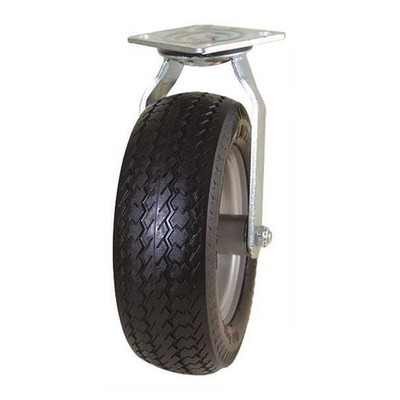 Pneumatic Swivel Plate Caster 10 in Polyurethane Wheel Heavy Duty Non Marking