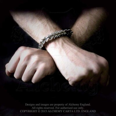 Alchemy Gothic Vertebrae Bracelet Pewter Bones Skeleton Unisex Mens Metal Punk