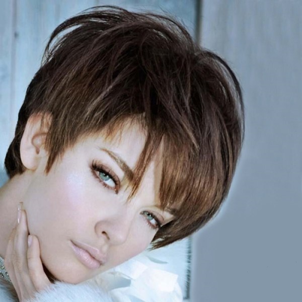 Velegant Inclined Bang Natural Straight Towheaded Short Wig Hair
