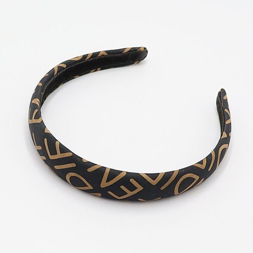 ヘアアクセサリー FENDI Logo cotton-velvet headband FENDI Zucca Logo Pattern Headband Hair Accessory Black Brown