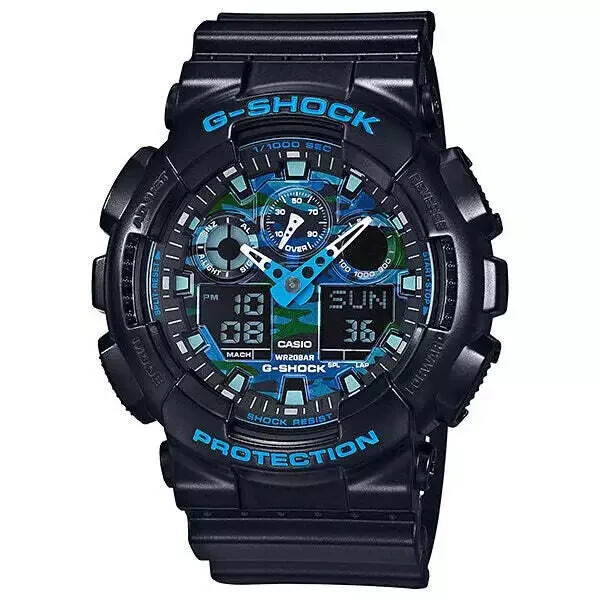 Мужские аналоговые и цифровые камуфляжные кварцевые часы Casio G-Shock - GA-100CB-1ADR NEW