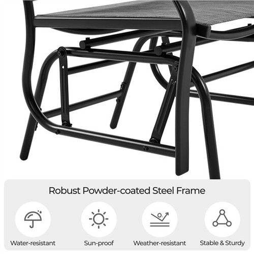 Patio/Porch Swing Glider Chair w/ Coffee Table Texteline Outdoor Rocking Chair