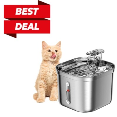Automatic Pet Water Fountain Dispenser Cat Dog Drinking Bowl 2.2L Capacity