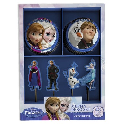 Eiskönigin Muffindeko-Set: 24 Muffinsförmchen +24 Dekopicker, Anna Elsa Muffins
