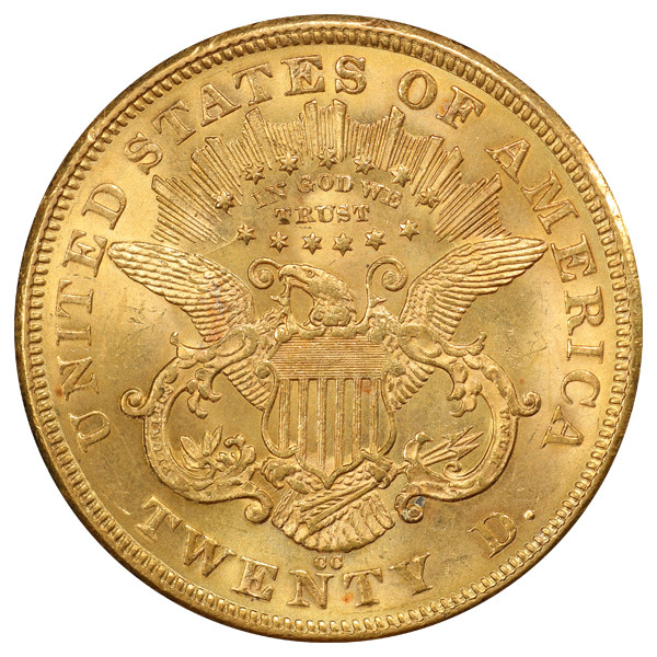 1875-CC $20 PCGS MS61