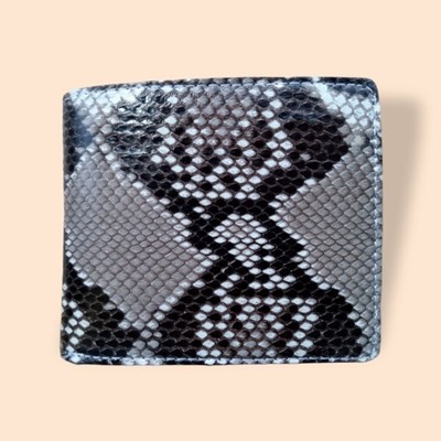 FREE SHIPPING Genuine Python Snake Skin Bifold Wallet Natural color