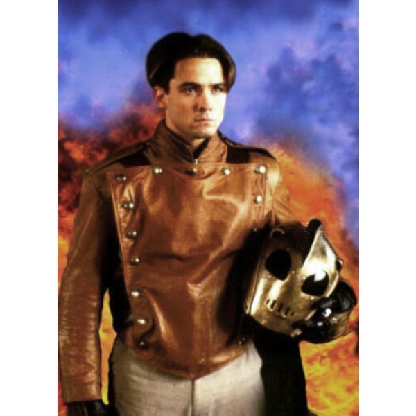 Pre-owned Sp Cliff Secord The Rocketeer Billy Campbell Leather Jacket In Brown
