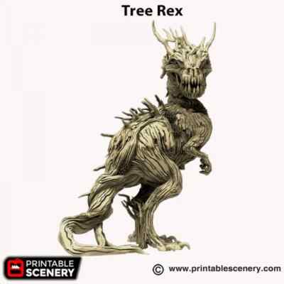 Tree-Rex: Wargaming RPG Model, D&D Miniature, Living Tree, T-Rex Dinosaur 