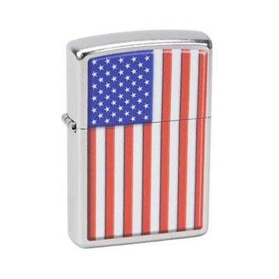 Zippo Benzin-Feuerzeug Patriotic Design, Street Chrome 60004281, unbefüllt