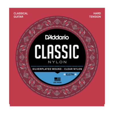 D'Addario EJ27H Student Nylon Classical Guitar Strings; hard tension