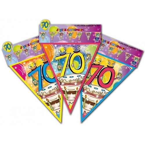 Guirlande De 6 Metre De 18 Fanion Anniversaire 70 Ans Decoration De Salle Ebay