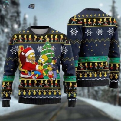 The Simpsons Family Santa Christmas Ugly Sweater JN101126
