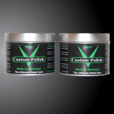 CUSTOM POLISH MICRO 2x400g Edelstahlpolitur VA Alu Chrom Politur Pflege Paste