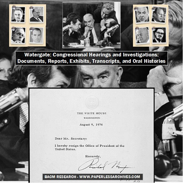Watergate Congressional Hearings & Investigation Reports, Transcripts USB Drive