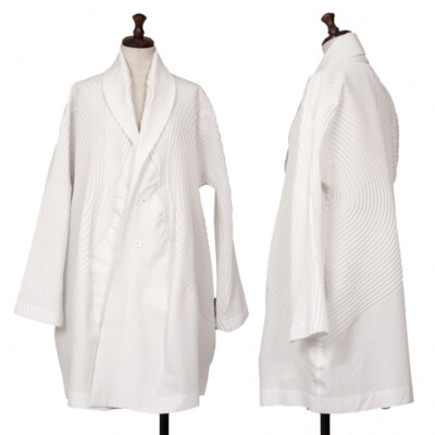 美品　イッセイミヤケ　ISSEY MIYAKE　スチーム　ロングジャケットあ ISSEY MIYAKE 3D Steam Stretched Long Jacket Size 2(K-126657) | eBay